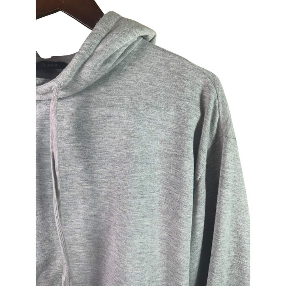 Quince Women's Supersoft Fleece Pullover Hoodie Heather Gray Casual Loungewear L - Picture 4 of 7